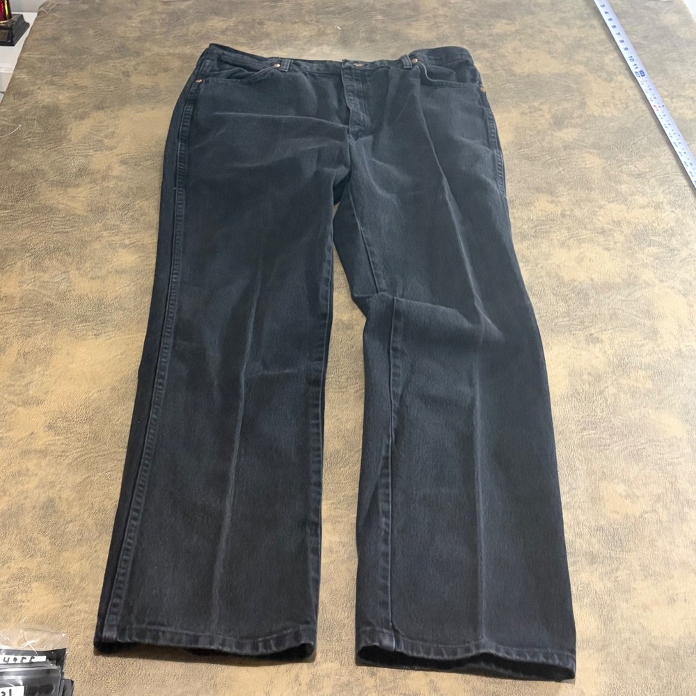 Wrangler Jeans Mens 38x34 Black 936WBK Cowboy Cut Slim Fit‎ Straight Leg Denim